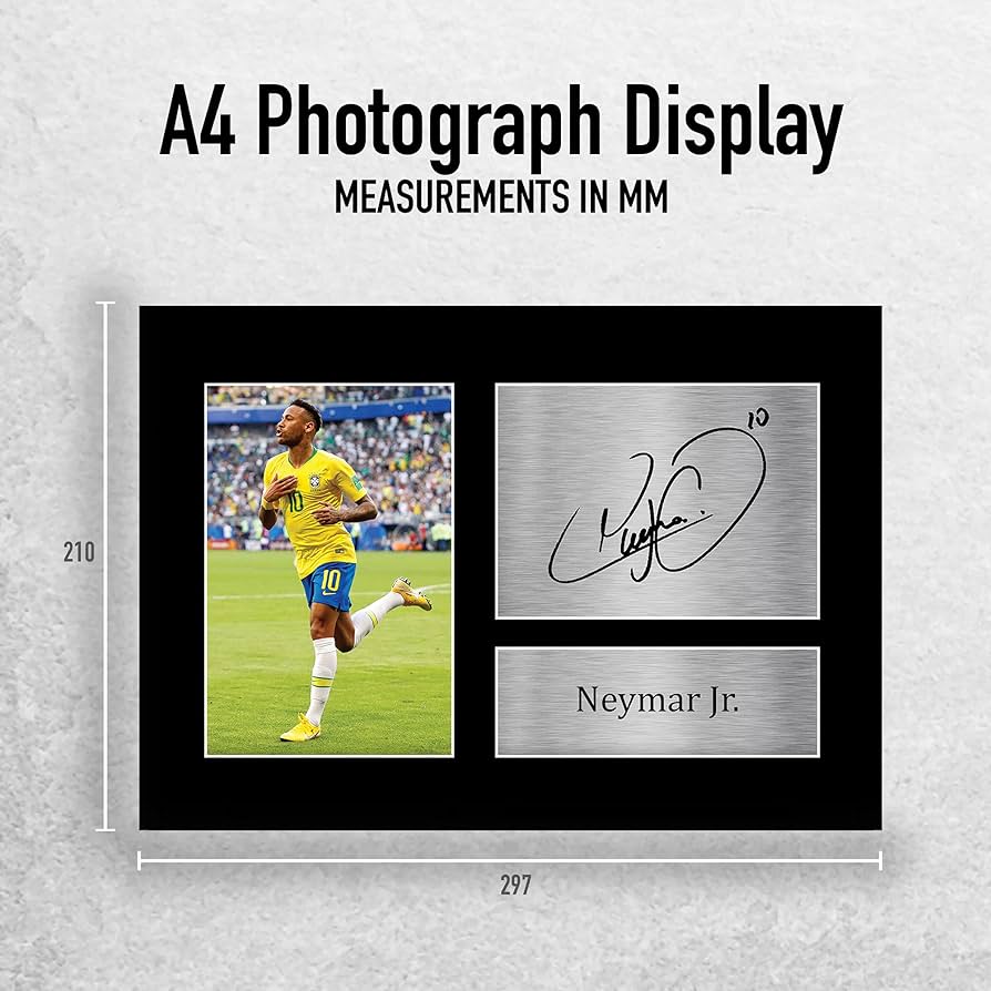スポーツ選手 NEYMAR Jr autograph 1/10 Signed Autographed Neymar JR Paris Saint- Germain Photo 10x8